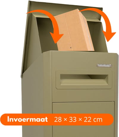 PakketBuddy Pakketbrievenbus & Pakketbox – Veilig Pakketten Ontvangen aan je Voordeur – Afsluitbaar, Weerbestendig & Anti-diefstal – Olijf Groen