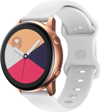 Siliconen bandje - geschikt voor Samsung Galaxy Watch 7 / Watch FE / Watch 6 / Watch 6 Classic / Watch 5 / Watch 5 Pro / Watch 4 / Watch 4 Classic / Watch 3 41 mm / Active / Active 2 / Watch 42 mm - wit