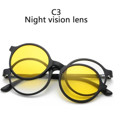 TR90 Frame Mode Dames Leesbrillen Magnetische Zuignap Clips Sets Spiegel Nachtzicht Brillen Mannen Vrouwen SHOW AS PICTURE yellow