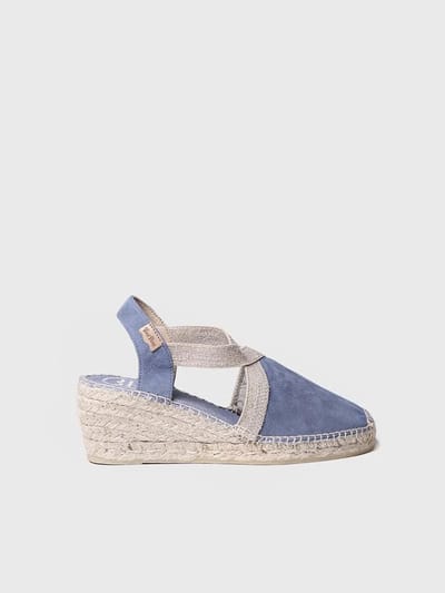 Suède espadrilles voor dames met elastiek | TONA