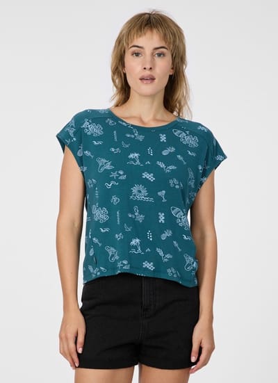 Shirt grateen groen print dames Ragwear - maat XXL