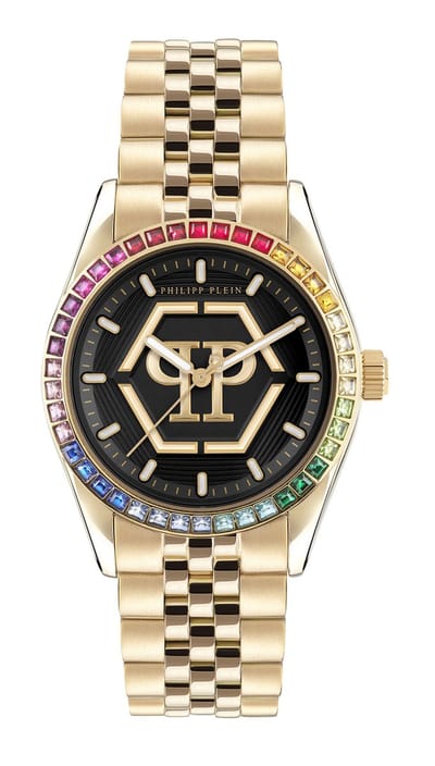 Philipp Plein Date Superlative PW2BA0623 Horloge - Staal - Goudkleurig - Ø 38 mm