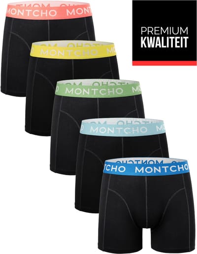 Heren Boxershorts - Onderbroeken Heren - Boxershorts - Ondergoed - 5 Voordeelpack - Zwart - Heren - Maat (XS-3XL) - Dazzle Jazzy Glow Series - MONTCHO