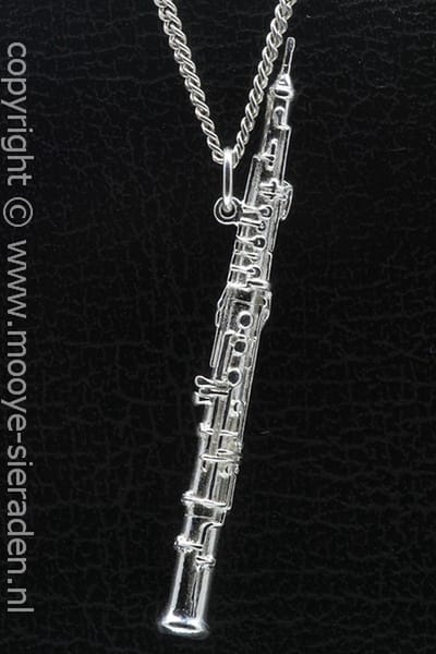Zilveren Hobo groot ketting hanger