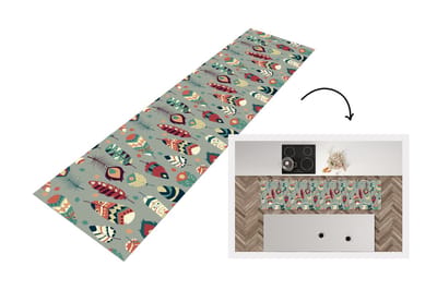 Keukenloper - Loper keuken - Tieners - Veren - Patronen - 200x50 cm - Keukenloper vinyl
