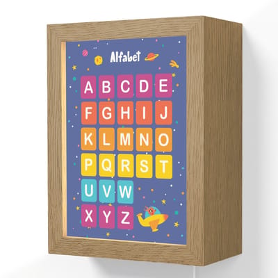 Wandlamp 15x20 cm - Oplaadbaar - Alfabet - Educatief - Letters leren voor kinderen - Ruimte - Wandlampen binnen woonkamer - Slaapkamer lamp met kabel - Decoratieve nachtlamp - Vloerlamp snoer