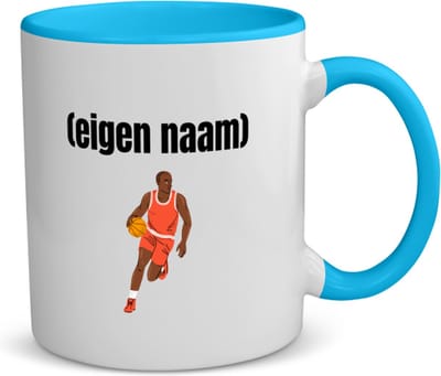 Akyol - basketbal man met eigen naam koffiemok - theemok - blauw - Basketbal - iemand die op basketbal zit - sport - bal - wedstrijdsport - verjaardag cadeau - kado - 350 ML inhoud