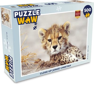 Puzzel Cheeta - Jong - Portret - Legpuzzel - Puzzel 500 stukjes