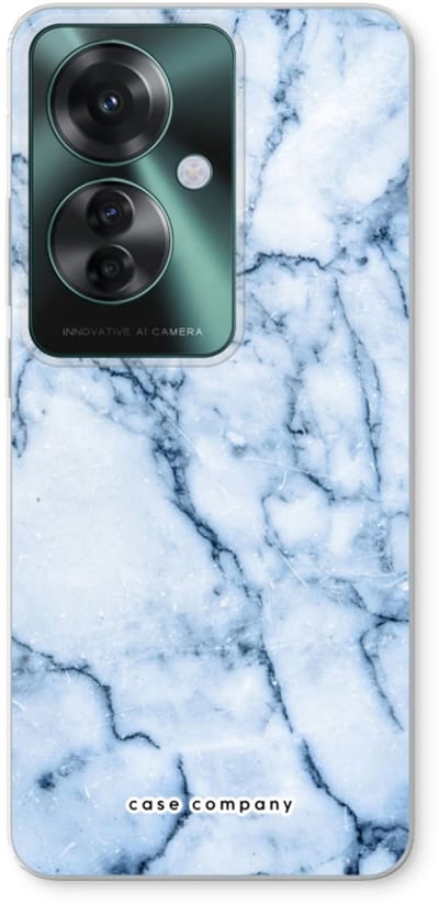 Case Company® - Hoesje geschikt voor Oppo Reno 11 F hoesje - Blauw marmer - Soft Cover Telefoonhoesje - Bescherming aan alle Kanten en Schermrand