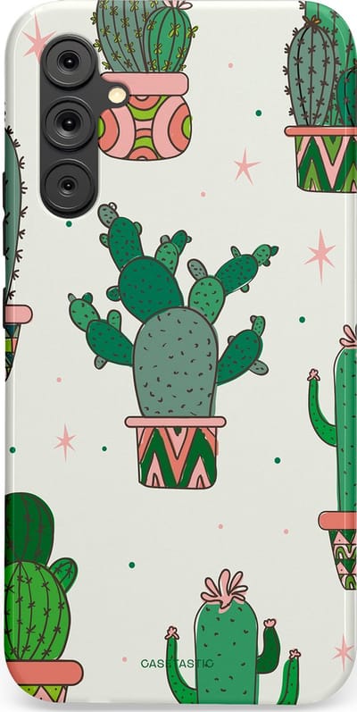 Casetastic Hoesje Geschikt voor Samsung A34 (5G) - Stijlvolle Beschermende Duo-layer Case - Zonnige Cactus