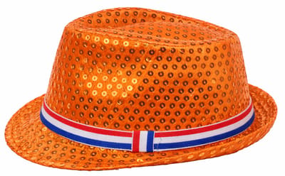 Fedora hoed oranje Volwassenen Unisex Oranje Koningsdag Maat One size