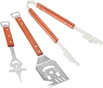 Barbecue gereedschapsset - Grill bestekset - Buiten koken - Roestvrij staal - 43 cm - Zilver