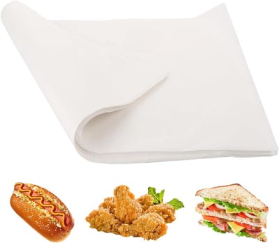 300 vellen boterbroodpapier, 30 x 40 cm - kaaspapier voor levensmiddelen - waterdicht en oliebestendig - wit deli papier - antiaanbaklaag bakpapier voor burgers en sandwiches.