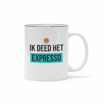 Grappige Koffie Pun Mok 330ml – “Ik deed het Expresso” – Humoristische Koffiebeker voor Koffieliefhebbers & Cafeïne Fans