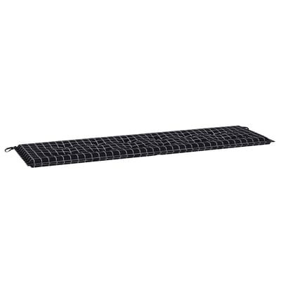 vidaXL - Bank - Kussen - Oxford - Stof - Zwart - Ruit - 180 - x - 50 - x - 3 - cm