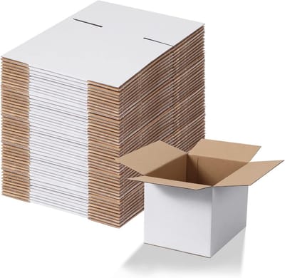 Verzenddozen 8x6x6 Set van 40, Witte Golfkarton Doos voor Mailing Verpakking Geschenken Kleine Bedrijven
