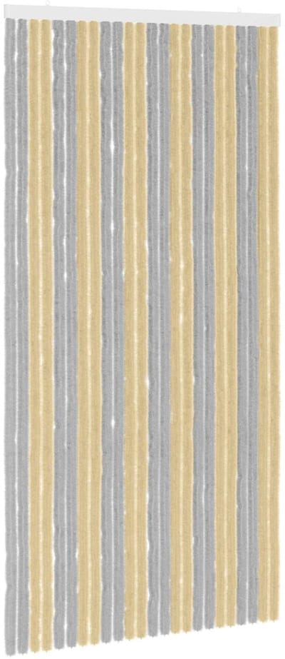 vidaXL - Insecten - Gordijn - Chenille - Grijs - en - Beige - 100 - x - 200 - cm - 100% - PP