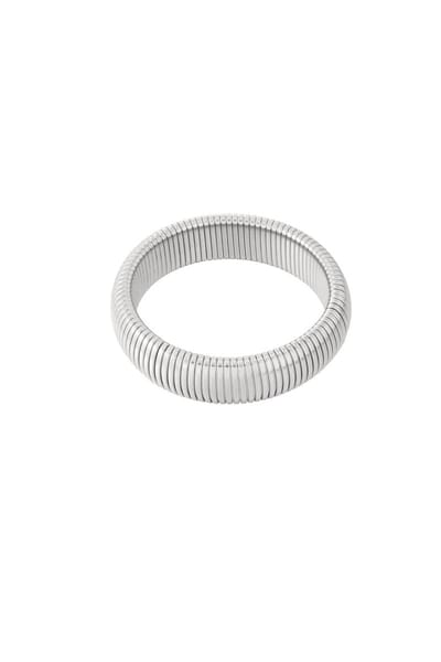 Goudlief.nl Stoere en trendy stretcharmband - zilveren kleur - 2 cm - verkleurt niet - roestvrij staal