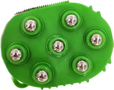 Massagehandschoen met 7 Massageballen – Handmatige Lichaamsmassage voor Spieren, Nek, Rug en Schouders, Ontspanning en Verzorging - Groen