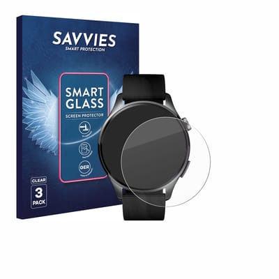 3 Stuks Savvies Screenprotector - geschikt voor Xiaomi Watch 5 (47 mm) - beschermfolie glas transparant