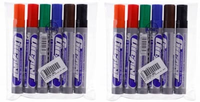 Kamet Whiteboard Markers, 12 Stuks, Mix Kleuren, Vlekkeloos Uitwisbaar