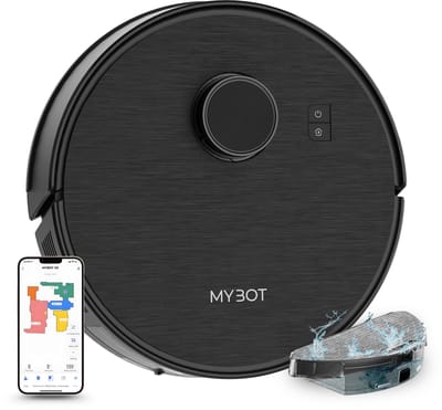 MYBOT X9 - Robotstofzuiger Met Dweilfunctie - 6500PA Zuigkracht - Ideaal voor Huisdieren - Zelflerende Robotstofzuiger - Met Laadstation - Uitgebreide Mapping - LDS Laser Navigatie