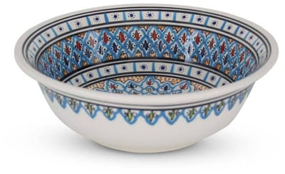 Safaary - Marokkaanse Kom Blauw-Wit-Ø 25 x 9cm