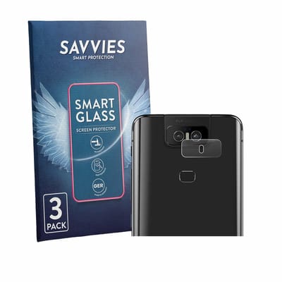 3 Stuks Savvies Screenprotector - geschikt voor ASUS ZenFone 6 ZS630KL (ALLEEN Camera Lens) - beschermfolie glas transparant