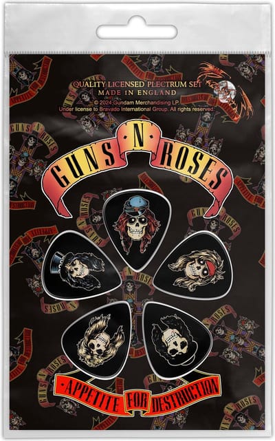 Guns N' Roses - Appetite For Destruction Plectrum - Set van 5 - Zwart