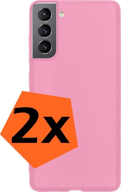 Hoes - 2 Stuks - Geschikt voor Samsung Galaxy S22 - Sterk & Shockproof - Case Siliconen - Back Cover - Telefoon Hoes - Lichtroze