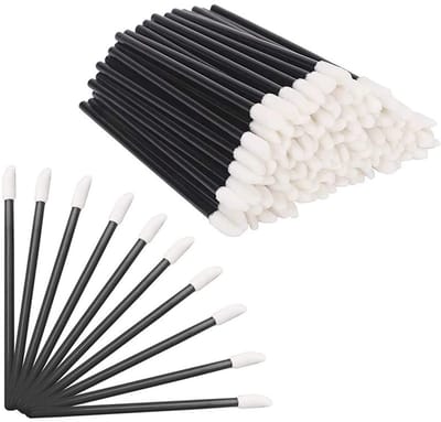 Dailygoods- Wegwerpkwast 200 Stuks - Lippenborstel/Wenkbrauwborstel - Wimperborstel - Verzorgingsset - Zwart - Hoogwaardige Flocking