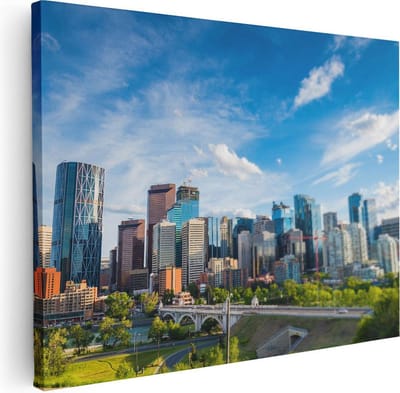 Artaza Canvas Schilderij Stad - 40x30 cm - Klein - Muurdecoratie Skyline - Wanddecoratie Woonkamer - Kamer Accessoires