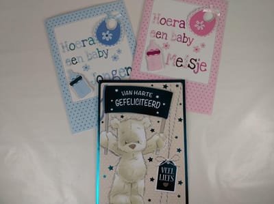 Wenskaart met envelop - 3 stuks - Maxi formaat - Verjaardag - XXL Wenskaarten - Grote Wenskaarten - Humor - Geboorte - A4 - Baby - Geboorte Jongen - Geboorte Meisje - Grote Wenskaarten -