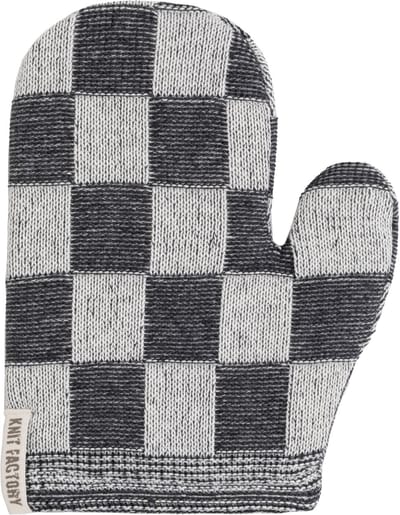 Knit Factory Ovenwant Block - Hittebestendige ovenhandschoen - keukenhandschoen - Gemaakt van 50% katoen & 50% acryl - Slijtvast - Ecru/Antraciet