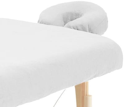 ZenGrowth® Serenza Microvezel Hoeslaken Massagetafel Wit – Inclusief Hoofdsteunhoesje – Zijdezacht & Sneldrogend – 280 gram/m² – Lengte 180-190 cm – Breedte 70-80 cm – Stretch Materiaal