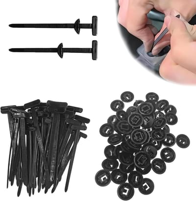 100 Stuks Nylon Kabelbinders met Sluiting, UV-bestendige Bevestigingsriem voor Tuin en Bouw, Ideaal voor Organisatie en Reparaties