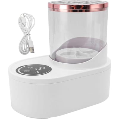 Elektrische Make-up Borstelreiniger USB-aangedreven Automatische Borstelwasmachine 5 Minuten Tijd 850 RPM gray