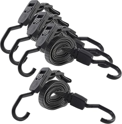 Verlenging met Haken - Bagagespanner Elastiek - Bagage Vervoeren - Verstelbare Lengte - 120 cm - Zwart