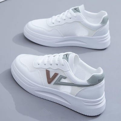 Dames Lente Sportschoenen Klein Gaasoppervlak Casual Kleine Witte Schoenen Lichtgewicht Ademende Sportschoenen 40 grijs