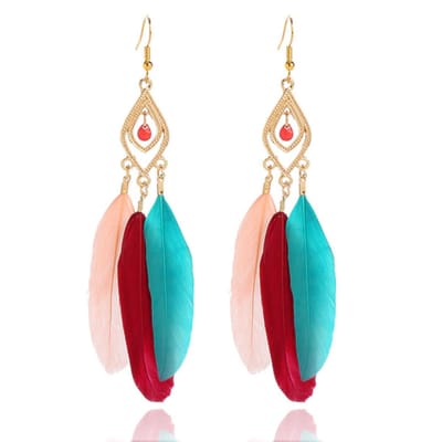 Deja Veer Oorbellen - Roze Rood Blauw