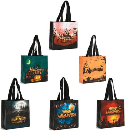 Dailygoody - Halloween trick or treat tassen - multifunctionele geschenkzakken - 6 stuks - duurzame niet-geweven tassen - kleurrijke ontwerpen - ideaa