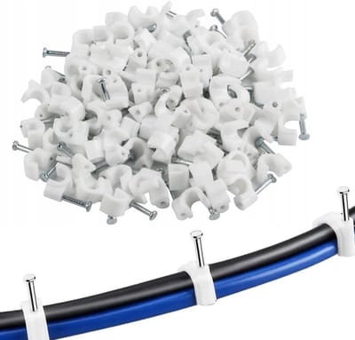 Famanu – Sterke en duurzame kabelclips - kabelhouder voor kabelbevestiging - kabelbinders met spijker voor muur - deurkozijn