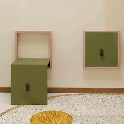 Opklapbare Douchestoel - Wandkruk Schoenenwissel - Ruimte Besparen - Massief Hout - 10 x 10 x 10 mm - Groen