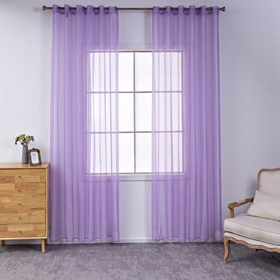 Dailygoods- Gordijnen Set van 2 - Transparante Vitrage - Gordijnen met Ringen - Kant-en-Klare Gordijnen - Polyester - 4 Maten Beschikbaar