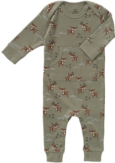 Fresk Pyjama voor Baby's 0-3 m - Boxpakje Jongens - Babypakje - Biologisch Katoen Groen - Deer Olive