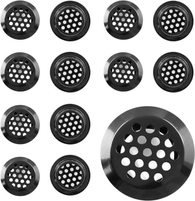 20 Stuks Ronde Zwarte Ventilatiekokers Roestvrij Staal voor Kasten en Ventilatie