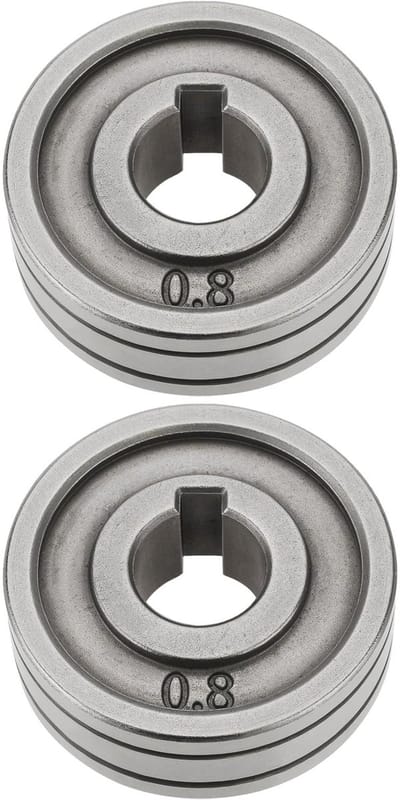 Dailygoods- Aandrijfrollen 30 mm - 2 Stuks - V-groef 0,8 mm/1,0 mm - Staal - Compatibel met MIG/MAG - Soepele toevoer - Voerrol
