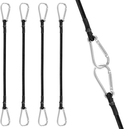 Spanrubber met haken, 30 cm expanderset met haken, spanbanden met haken, bagage, sterke rubberen spanner met karabijnhaak voor fiets, lading, camping