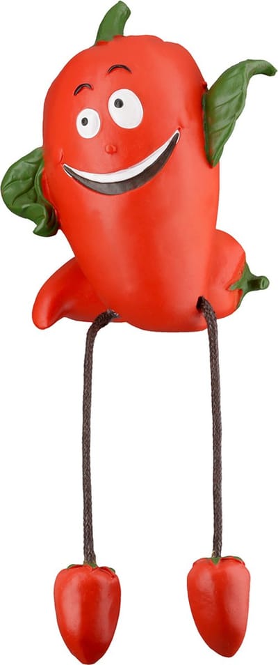 figuur Vrolijke Paprika om ergens over een rand te zetten