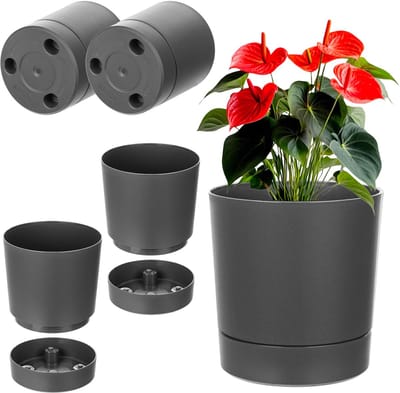 KADAX Bloempot met standaard AURA 145 gerecycled - antraciet